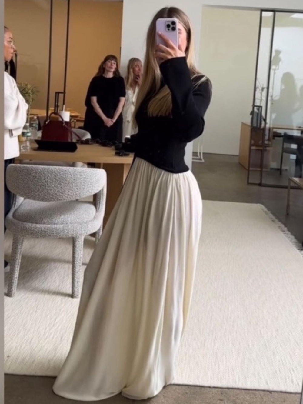 NWT Solid & Striped Solgio Sofia Richie Grainge Ecru / Noir Draped Maxi Gown - Picture 1 of 13